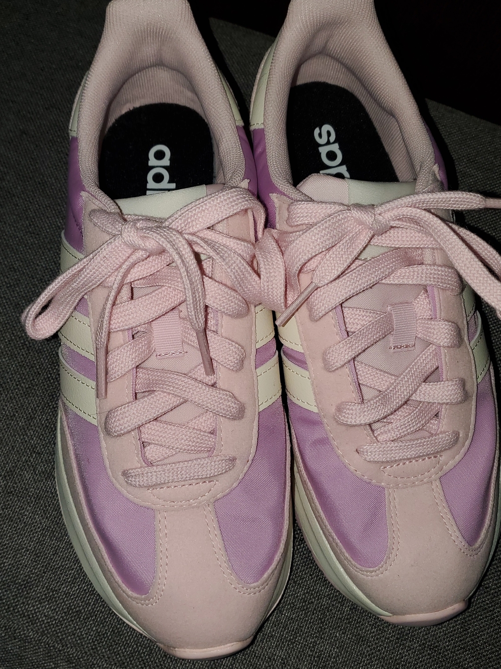New Adidas Women’s Pink Lace-Up Casual Sneakers
